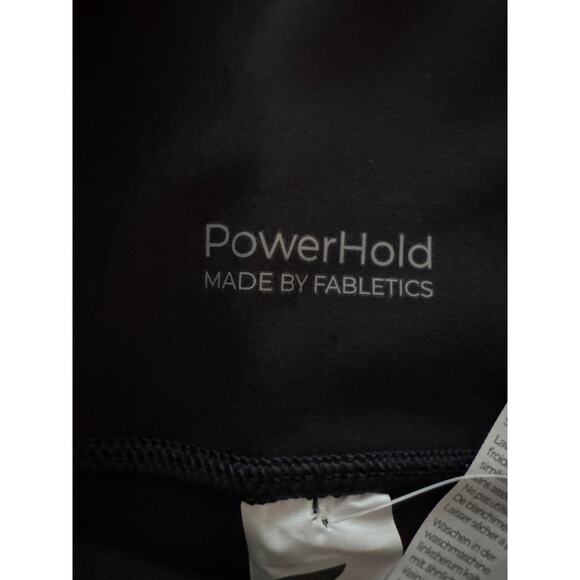 Fabletics On-The-Go Powerhold High-Waisted Capri - Black/Classic White - Medium - Picture 4 of 6
